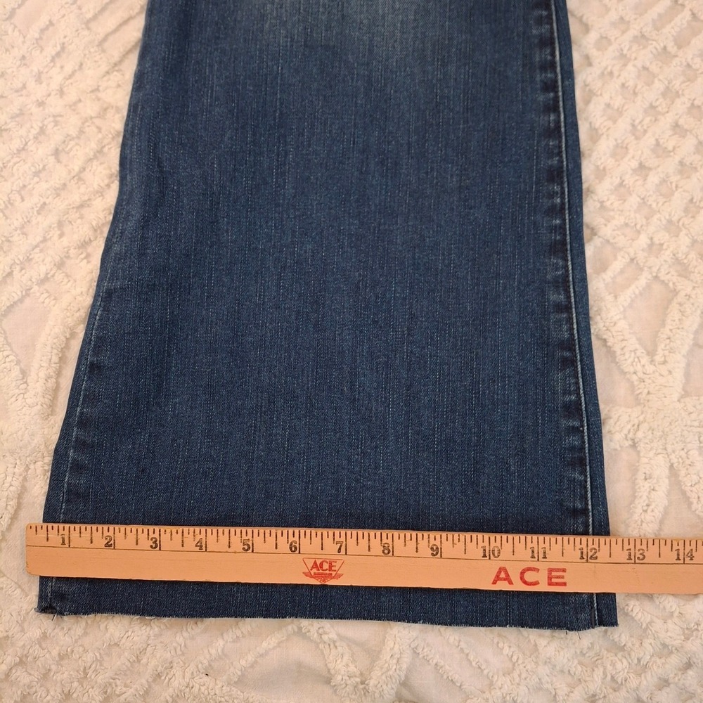Lane Bryant High Rise Flare Jeans Womens 18 Blue Exposed Button Fly Raw Hem NWT - Picture 7 of 9